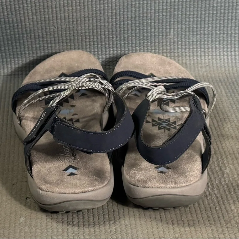 Skechers Reggae Slim It Takes Two Sandals Blue Women’s Size‎ 8